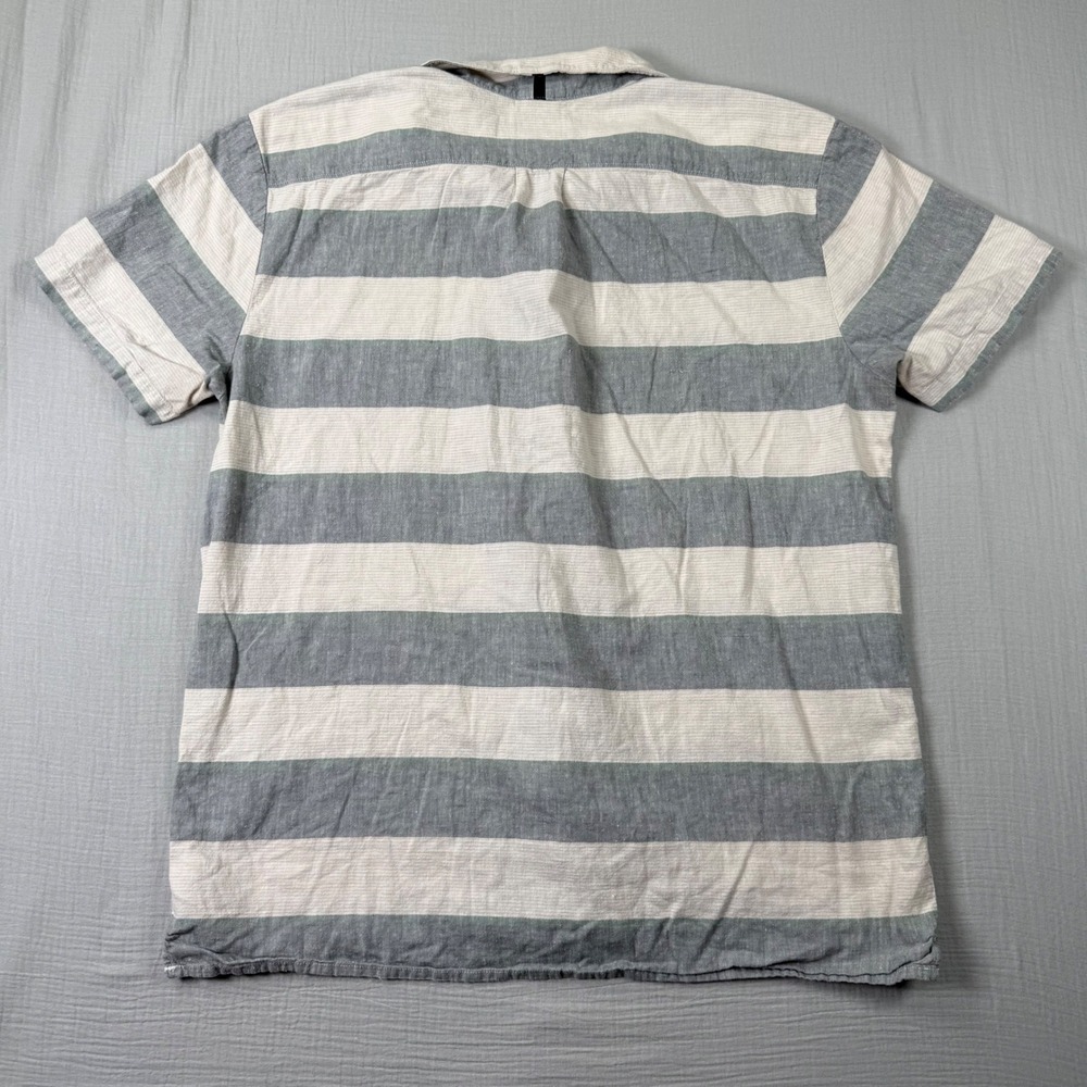 Prana Shirt Mens XL Hemp Organic Cotton Striped Short Sleeve Button Down Outdoor - Picture 3 of 8